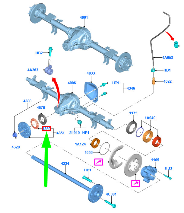 FORD TRANSIT MK4 Hinterachsflansch Abweiser 5246269 E8TW-4859-CA 