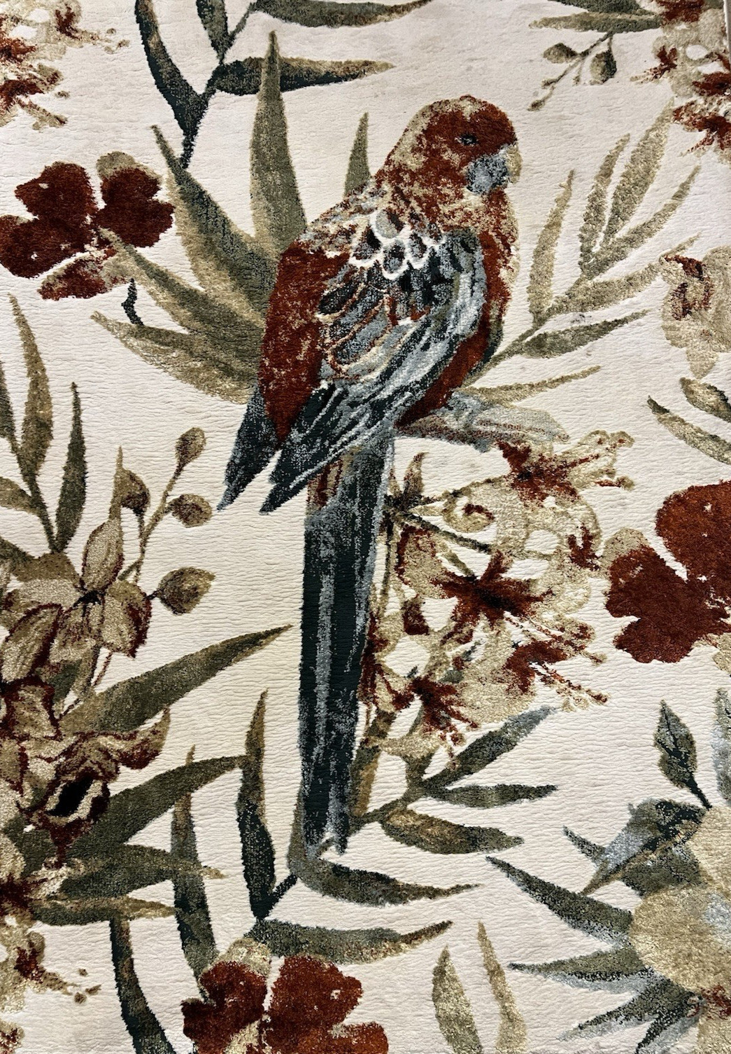 Tropics Carpet Rug - Modern Tropical Bird Leaves Abstract 120x170cm /  16093