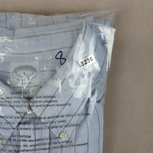 Brooks Brothers Regent Large Mens Shirt Linen Camp Has Defects - Picture 17 of 17