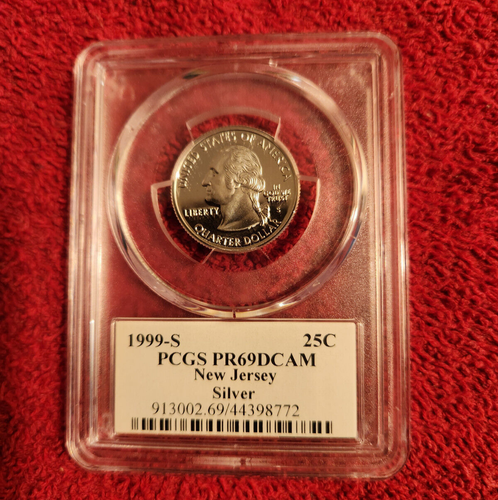 1999 silver New Jersey statehood quarter PCGS PR 69 DCAM (flag label) - Picture 2 of 2