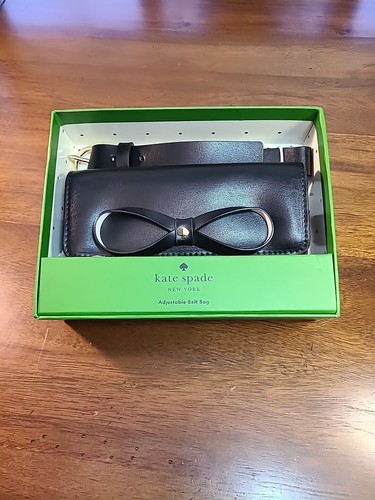 Kate Spade Adjustable Belt Bag Black Leather With Bow Accent New In Box - Picture 1 of 14