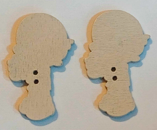 2 Korea Nurse Doctor Sewing Buttons Crafting 2 Hole Wood 1 3/8" - Picture 2 of 2
