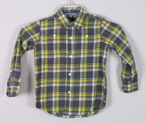 GAP KIDS 100% Cotton Flannel long length button front Boys size XS 4-5 - Picture 1 of 5