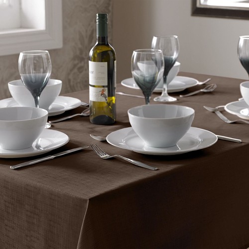 Modern Select Plain Linen Look Hard Wearing Easy Care Table Cloths and Runners - Picture 6 of 11