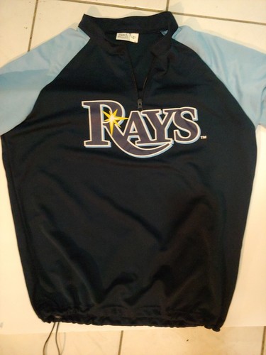 Tampa Bay Rays Pullover 1/4 Zip Blue Short Sleeve Shirt Size Medium - Picture 4 of 5