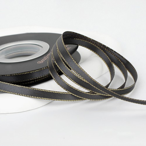 18 m/45 m doppelseitiges Satinband mit Goldkante - 0,3/0,6/1/1,6/2,2 cm B - Bild 9 von 35