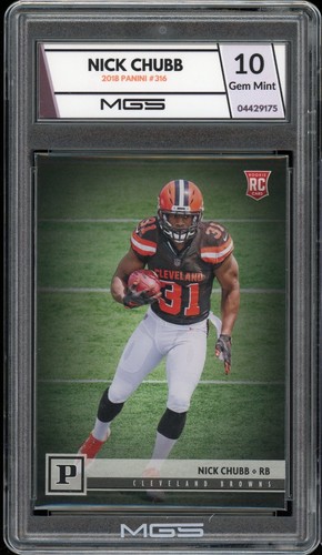2018 Panini Football Nick Chubb MGS GRADED 10 GEM Mint #316 RC ROOKIE Browns