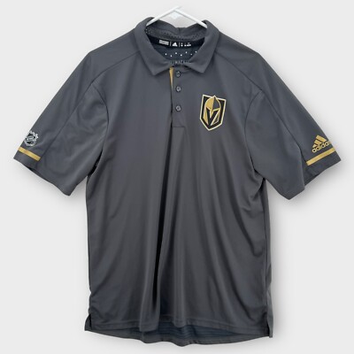 Las Vegas Knight Shirt Mens Medium Gray Polo Adidas Climachill