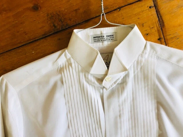 TUXEDO Shirt NEIL ALLYN Men/Boys WHITES 32/33 Imported Fabric SADDLESEAT VGC - Image 2 of 4