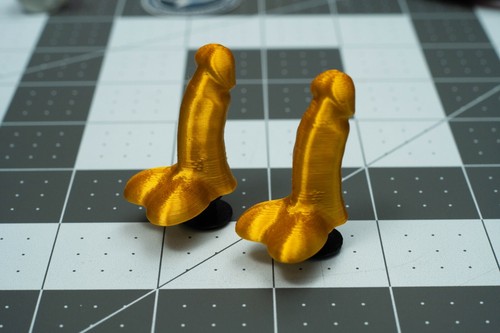 3DMelty - TWO Gold Croc Cock Dick Prank Novelty Adult Charm & Valve Cap 2 in 1 - Picture 2 of 5