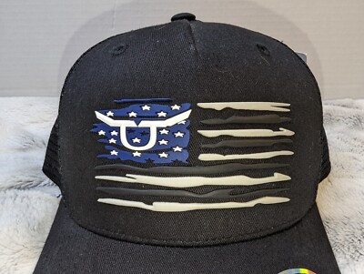 Ropesmart All American Rubber Patch Black Snapback Adult Men Born Free Cap Hat 