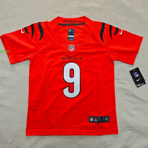 Youth Cincinnati Bengals Joe Burrow #9 Medium (10/12) Size Stitched Jersey