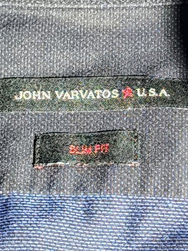 John Varvatos Shirt Mens 15 1/2 Gray Button Down Dress Casual Long Sleeve Collar - Picture 6 of 16