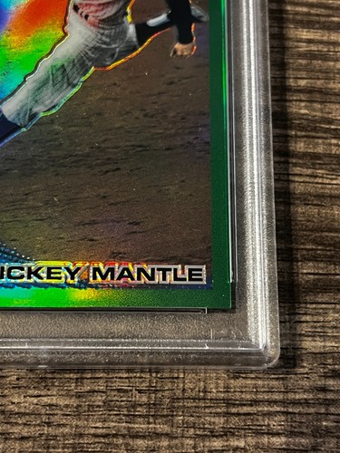 2010 Topps Chrome Mickey Mantle #226 Wrapper Green Refractor /599 PSA 8 NM-MT - Picture 4 of 10