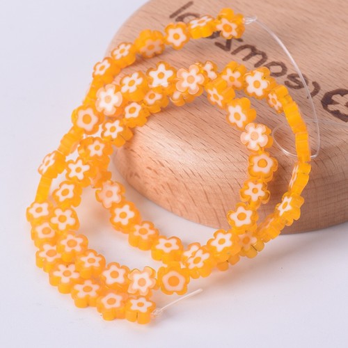 1 Strand 40cm Flower 5mm~7mm Handmade Millefiori Glass Beads For Jewelry Making - Picture 9 of 11