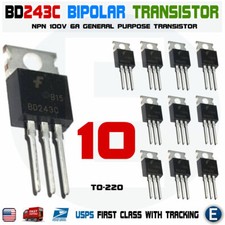 10PCS BD243C 6A 100V Bipolar Transistor General Purpose TO-220 NPN