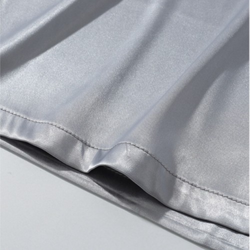 Men Night Sleepwear Pyjamas Boxer Briefs Underwear Panties Satin Faux Silk - Foto 4 di 16