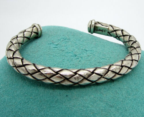 Estate Gorgeous Scott Kay Sterling Silver Thick Weave 63.9 Gram Cuff Bracelet - Picture 2 of 4