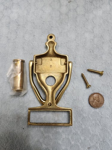 Brass Door Knocker w/ Viewer Safe Hardware NOS - Picture 2 of 2