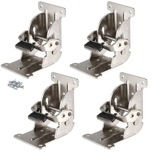 4 Pcs Folding Table Leg Hinges 90 Degree Brackets Support for Workbench Table - Picture 1 of 5