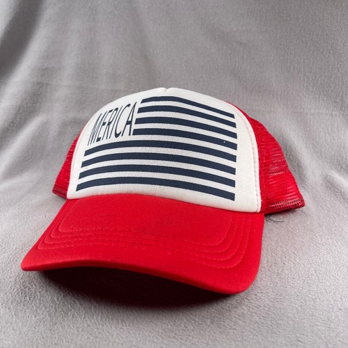 America Snapback Hat Mens Funny Merica Mesh Back Red White Y2K - Picture 10 of 10