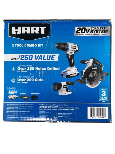 Hart 20 Volt 3 Tool Combo Kit w/ 1/2 Drill/Driver, 6-1/2 Circular Saw LED LIGHT - Picture 4 of 5