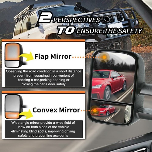 2x TOP Electric Extendable Towing Mirrors for Toyota Landcruiser 80 Series 90-98 - Picture 3 of 11