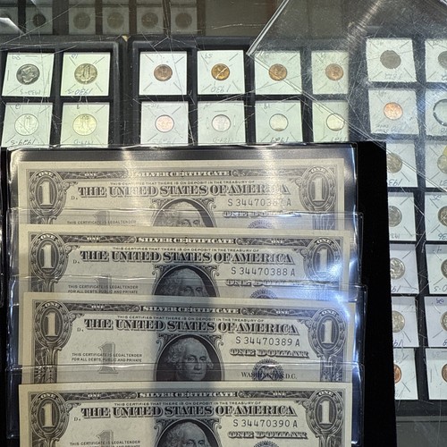 9 Sequential 1957B One Dollar Bills Uncirculated SA Block 34470382 To 344703090 - Picture 6 of 9