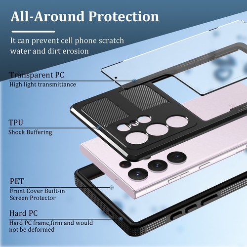 Funda Transparente Para Samsung Galaxy S23 S24 Ultra Plus 5G Impermeable Antigolpes Cubierta - Imagen 17 de 40