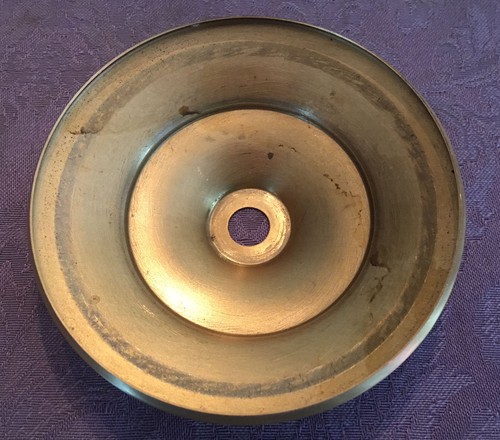 NEW  5-5/8" BRASS VASE CAP CEILING CANOPY LAMP PART SATIN BRASS & LACQUERED  - Picture 7 of 8