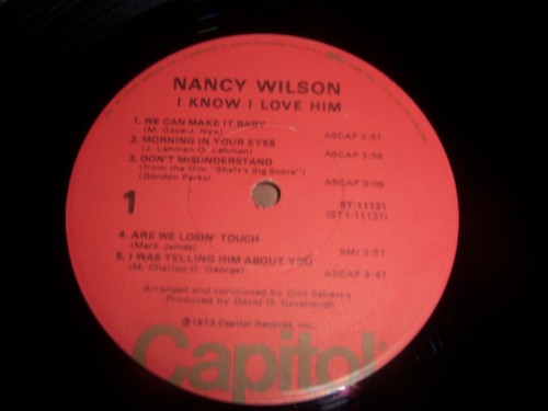 Nancy Wilson I Know I Love Him 1973 Capitol ST-11131 VG+ VG+ - Picture 3 of 3