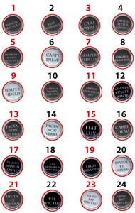 Details About Lateinische Sprüchebuttonsquo Vadissemper Fideliscarpe Diemfiat Luxteil 1