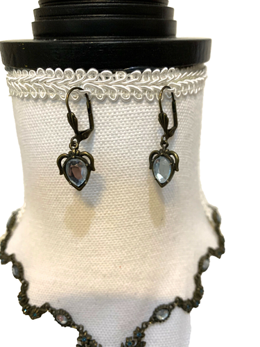 Roxanne Assoulin Vintage Metal Stone Necklace With matching Earings Signed - Picture 3 of 12