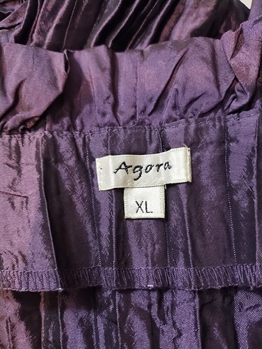 Vintage Y2K Agora Purple Crinkle Frill Fairy Whimsygoth Blouse Sz XL Button Top - Picture 6 of 7