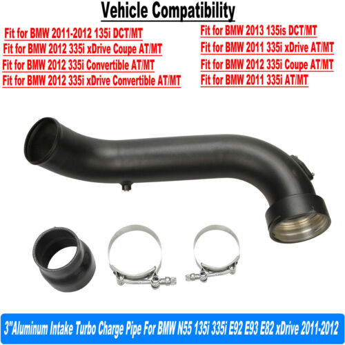 3" Turbo Charge Pipe For 2011 2012 BMW N55,E90,E92,E82,135i,335i,335xi 3.0L L6 - Picture 2 of 13