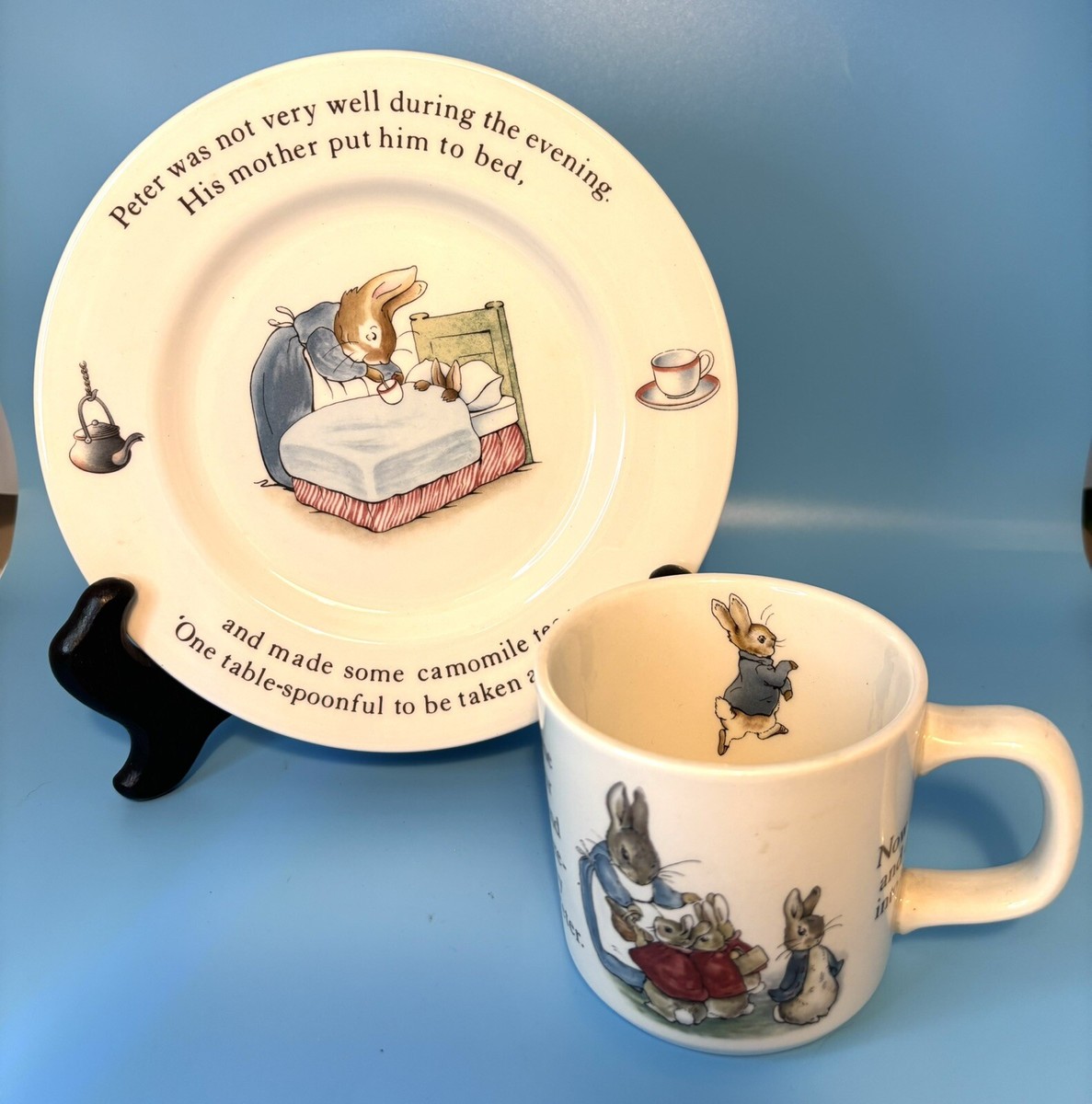 Wedgwood Peter Rabbit 2 Pc Childs Cup And Plate Set Beatrix Potter