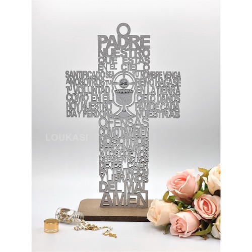 US 4/12pcs Wooden Religious Cross Chalice Centerpiece w\ Stand Baby Shower Decor - Picture 5 of 6