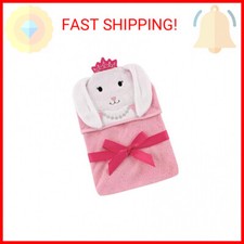 Hudson Baby Unisex Baby Cotton Animal Face Hooded Towel, Princess Bunny, One Siz