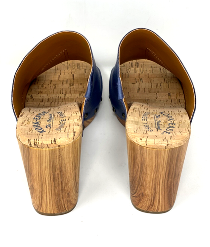 Kork-Ease Danika Navy Leather Block Heel Slip-On Sandal Shoes Size 9.5 NEW! - Picture 9 of 16