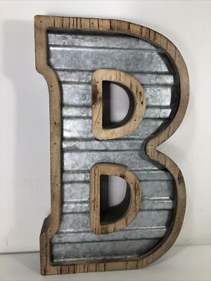 Big 14 Wood Galvanized Metal Letter B Wall Shelf Home Decor Heavy - Big Letters For Wall Decor Ireland Big 14 Wood Galvanized Metal Letter B Wall Shelf Home Decor Heavy - Big Letters For Wall Decor Ireland