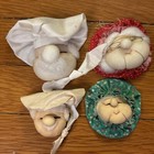 Set of 4 soft sculptured Nylon cotton stuffed magnets old woman old man chef