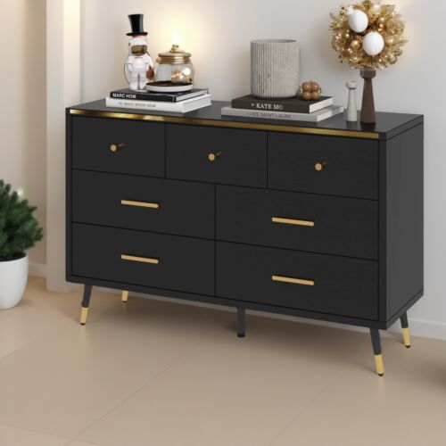 47" Large Double Storage Dresser Organizer Chest of Drawers for Hallway Entryway