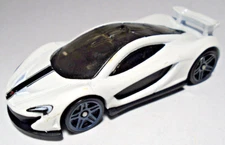 2014 HOT WHEELS MCLAREN P1 WHITE 1:64 DIECAST 2 3/4" CAR W/ BLACK STRIPE - NICE