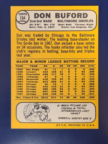 1968 Topps Baseball Cards Complete Your Set You Pick Choose #116 - 230 - Picture 157 of 227