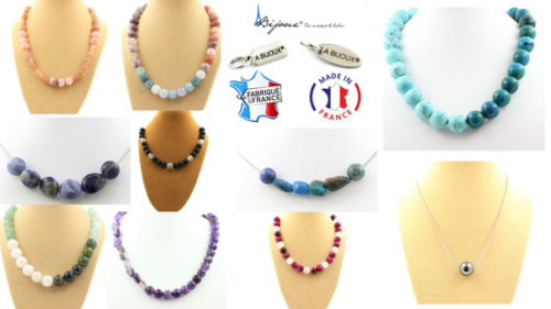 Halskette 3 Perlen Pyrit Spanien 8 Mm. Kette aus Edelstahl Armbanduhr Women's - Bild 6 von 6