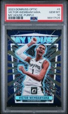 2023-24 Donruss Optic Victor Wembanyama Rookie #6 Purple Prizm My House PSA 10
