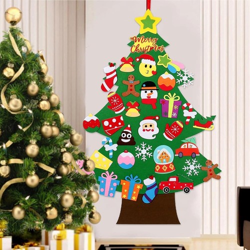 Fieltro Árbol de Navidad Decoraciones Hágalo Usted Mismo para Niños Niños Difuso Kit de Regalo Set x 2 - Imagen 4 de 7