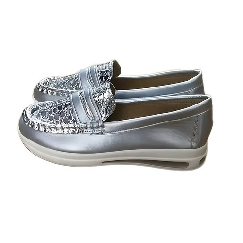 Women's Platform Casual Lofers Summer Slip On Non Slip Sneakers Walking Shoes - Picture 2 of 3