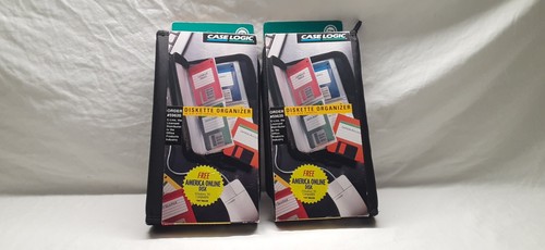 2 CASE LOGIC DISKETTE ORGANIZERS NEW IN PACKAGE MISSING AOL DISKS - Picture 2 of 8