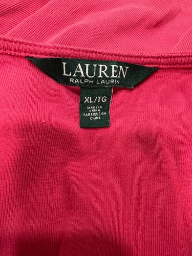Polo Ralph Lauren Sweater Womens Large Pink White Pony Knit Pullover V Neck - Picture 6 of 6